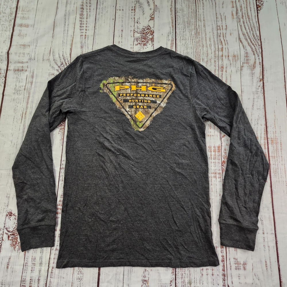 Columbia Performance Hunting Gear Gray Long Sleeve Cotton Blend T-Shirt Men's S